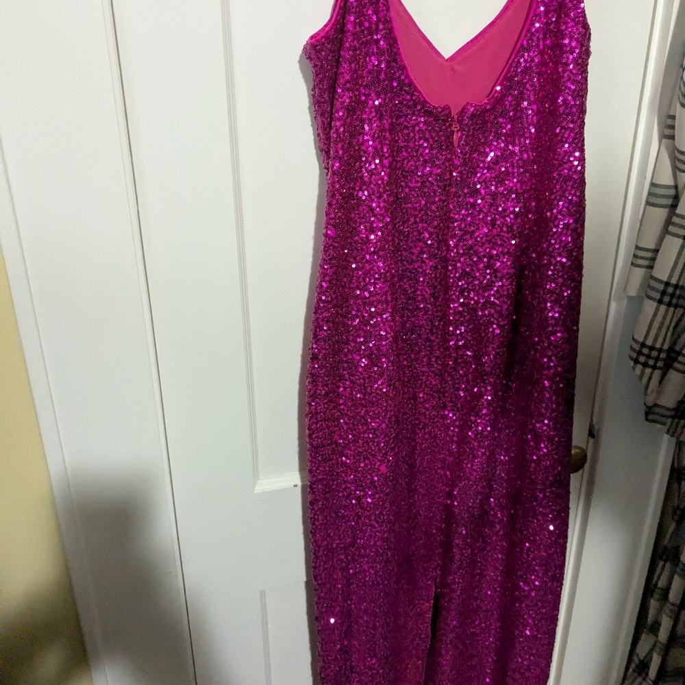 Vixen by Micheline Pitt Fuchsia Sequin Midi Dress - Picture 2 of 3